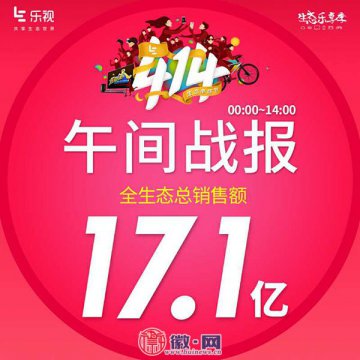 乐视414午间战报：销售额17.1亿或破去年纪录